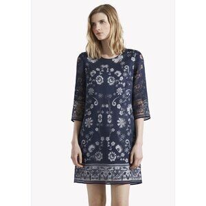 Great Plains Boutique Navy Blue Ferne Burnout Tunic Dress‎ Size Medium